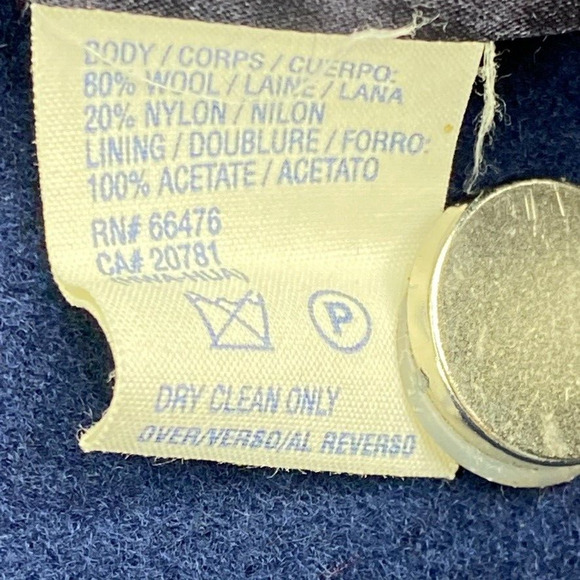 Tommy Hilfiger Wool Jacket Womens Small Blue Pea Coat Military Double Breasted - Picture 11 of 12